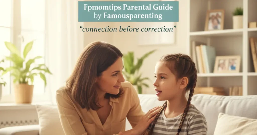 Parents and children talking and laughing, building strong family bonds with the Fpmomtips Parental Guide by Famousparenting