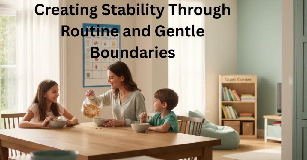 Balanced routines and gentle boundaries in Chelsea Acton FamousParenting for children