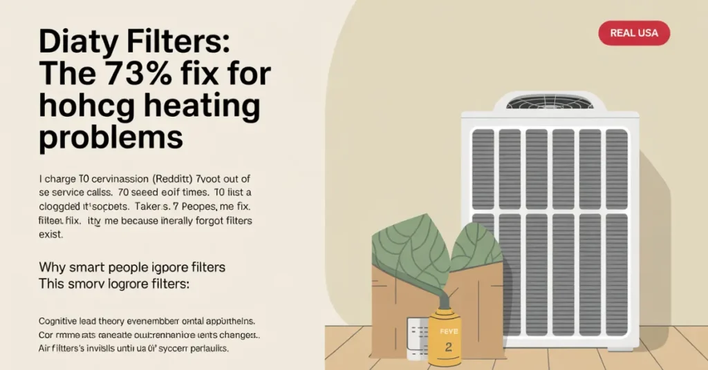 Clogged furnace filter causing common heating problems