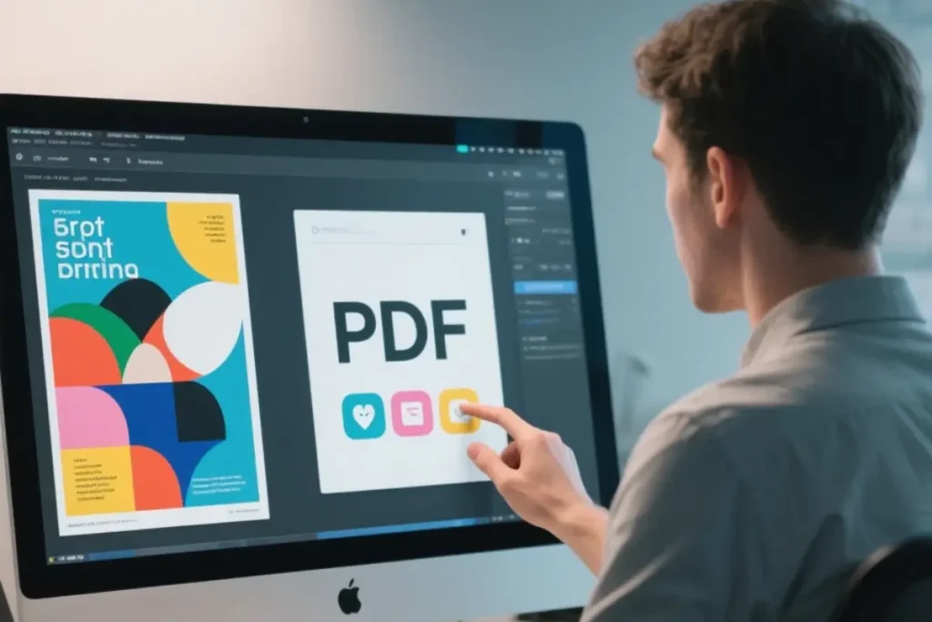 Printable poster exported in PDF print format with professional paper settings