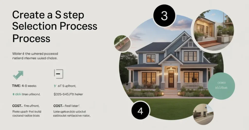 Custom home builder selection process flowchart Texas.