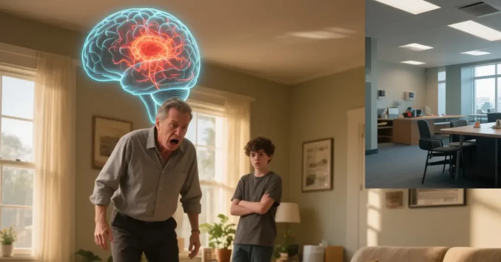 person stay calm in public but emotionally reactive at home due to lowered emotional defenses